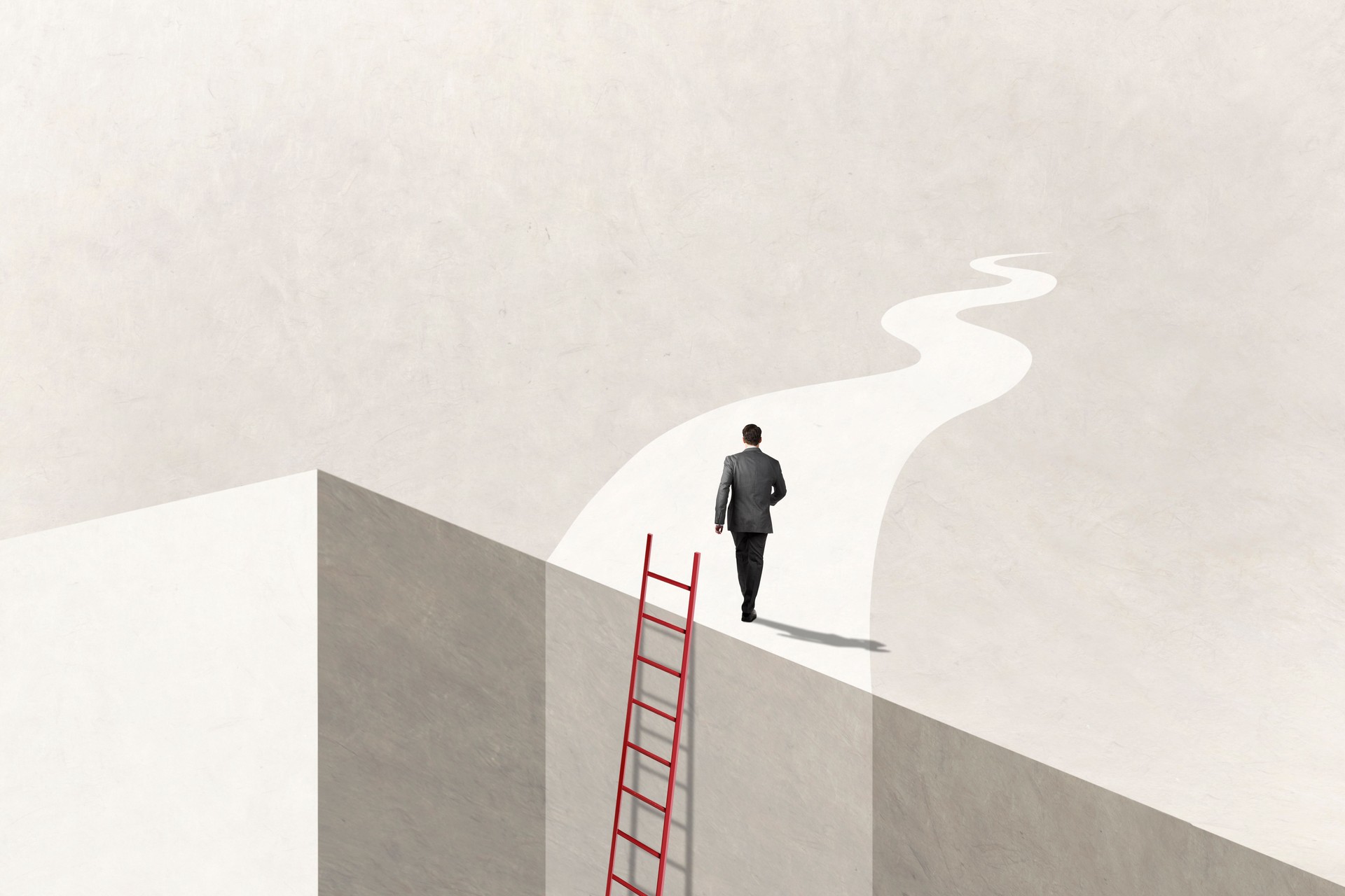 Man Uses Ladder To Reach His Goal